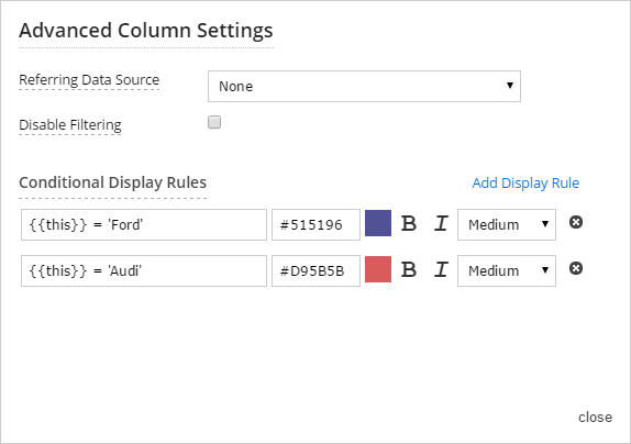 Screen Upgrades: Advanced Data Source Column Settings